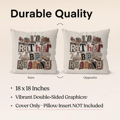 QIYUHOY Retro Patchwork Book Lover Throw Pillow Covers, 18x18 Inch - color: 001-motivational