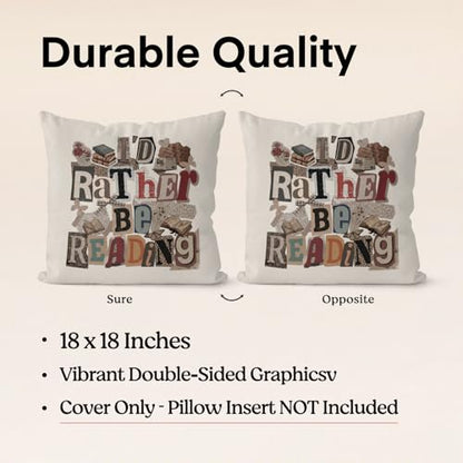 QIYUHOY Retro Patchwork Book Lover Throw Pillow Covers, 18x18 Inch - color: 001-motivational