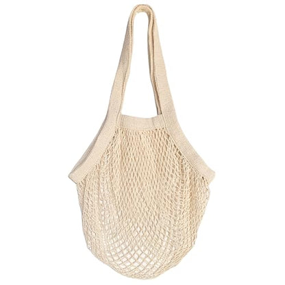 PILLOWPIA French Market Bag – Organic Cotton Tote, Handcrafted Adjustable Strap, Eco-Friendly 12-15" Farmers Market Carrier - color: Natural