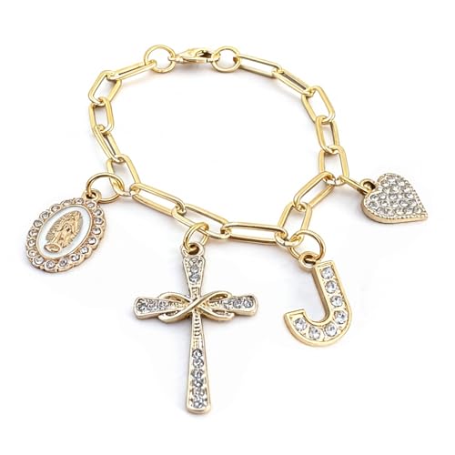 Cross Steering Wheel Charm Initial Letter J Car Jewelry Interior Decor - color: Initial J
