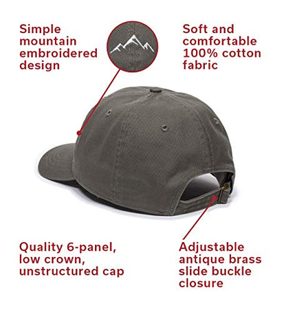 Outdoor Cap Mountain Embroidered Dad Hat Adjustable Soft Cotton Polo Style Unstructured Baseball Cap for Men & Women - color: Olive