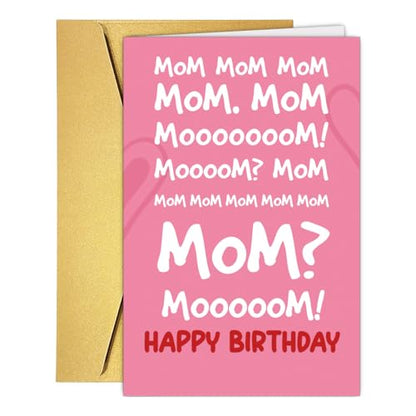 Funny Birthday Card for Mom Mother, Humorous Birthday Card Gift from Son Daughter. - color: #2