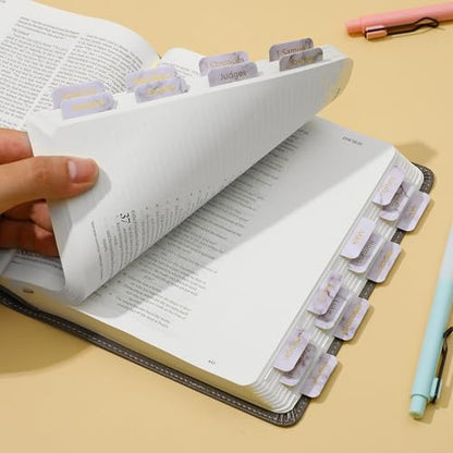 Mr. Pen- Laminated Bible Tabs, 75 pcs, Easy-to-Read & Apply - color: Marble Design