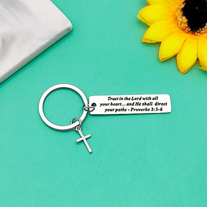 Bible Verse Gift for Women Men Christian Keychain Gift Inspirational Keychain Gift Confirmation Baptism Gift