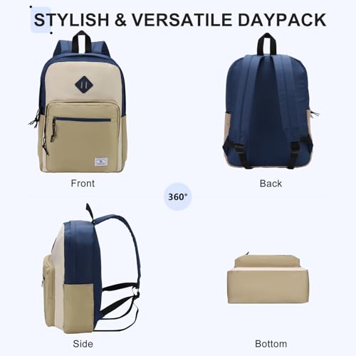 VX VONXURY Kids Backpack for School Travel,16.7 Inch Lightweight Bookbag - color: Navy Khaki