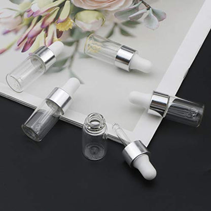 Kesell Clear Dropper Bottles, 30 Pcs, 3ml - color: Silver