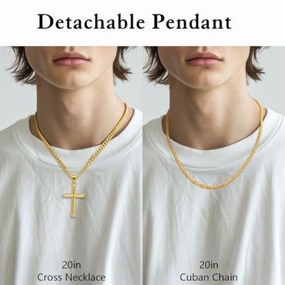 Cross Necklace for Men Gold Cross Necklace for Men - size: 20in