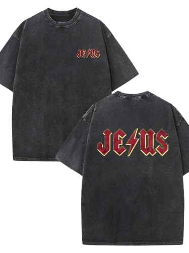 Graphic Faith T-Shirt Vintage Washed Oversized Christian Tee - size: XX-Large
