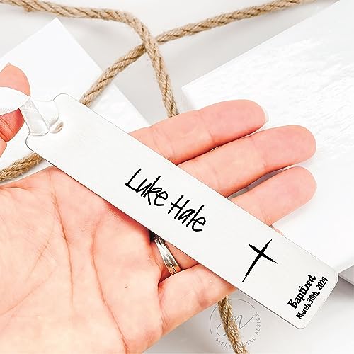Personalized Baptism Bookmark Gift Idea for Friend Sister Bookmark Baptized Date Christian Present Birthday for Her Name Washed by the Water BAPTIZE-Book
