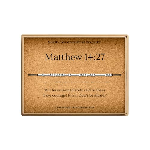 Loved Creations Morse Code Bracelets for Women, Christian Bible Verse Bracelets, Scripture S925 Sterling Silver Inspirational Faith Jewelry, Religious Gifts for Women - color: Matthew 14:27
