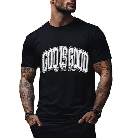 Christian Shirts for Men：Faith Cross Printed T-Shirts Christian Jesus Faith Shirts Holy Bible Tees - color: Black3, size: Medium