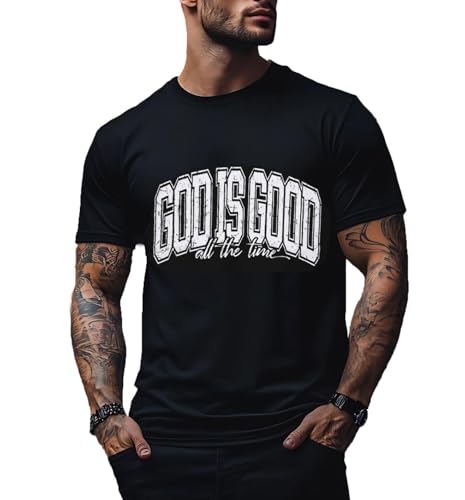Christian Shirts for Men：Faith Cross Printed T-Shirts Christian Jesus Faith Shirts Holy Bible Tees - color: Black3, size: XX-Large