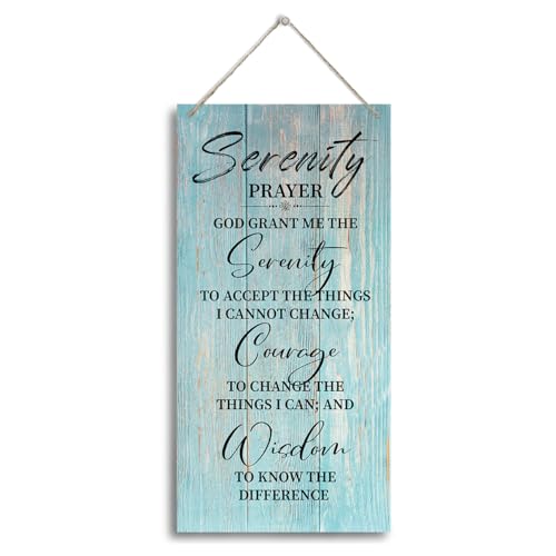 HALUOSI Serenity Prayer Wooden Decor Sign, God Grant Me The Serenity Wall Decor Sign, Hanging Printed Wooden Plaque Decor, Rustic Family Signs for Home Decor, Christian Gift 12x 6inch (A6) - color: color11