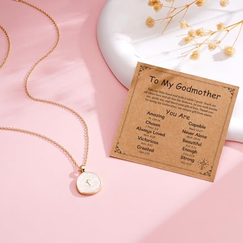 Cross Necklace for Granddaughter Daughter Jewelry Gifts - color: White, style: To My Godmother