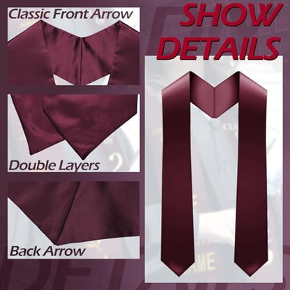 Geyoga 24 Pcs Graduation Stole Bulk Sublimation Blank 70 in - color: Maroon