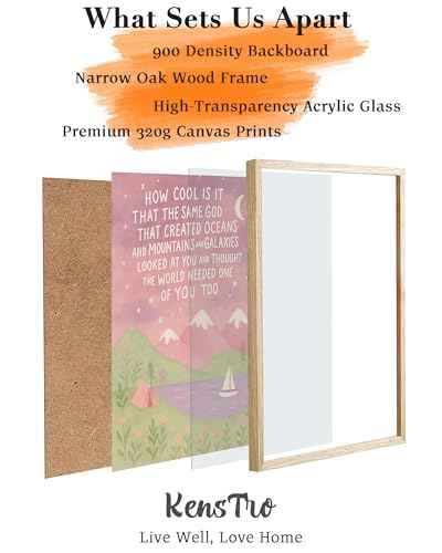 KensTro 16x20in Same God Creation Inspirational Christian Kids Wall Art,Natural OAK Wood Frame with Mountain Canvas Print,Girl First Communion and Baptism Gift for Girls,Nursery Toddler Girly Bedroom,Apartment Dorm Decoration Adoption Gifts,1Pack Pink - c