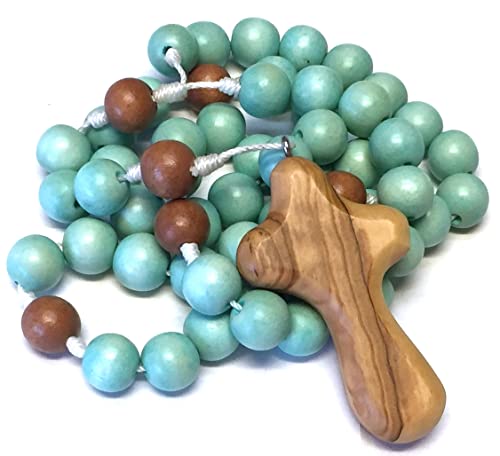 BC Inspirations Wooden Rosary (Sea Blue) - color: Sea Blue