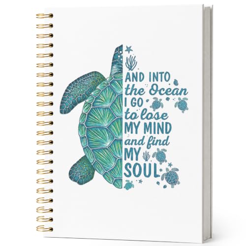 Coastal Ocean Sea Turtle Inspirational Notebook Journal 5.5x8.3 - color: and into the ocean