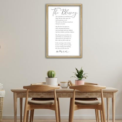 RLWangChao The Blessing Bible Verse Wall Art, 16"×11", Wood - color: The Blessing (Wood), size: 16"L x 11"W