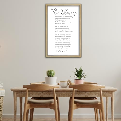 RLWangChao The Blessing Bible Verse Wall Art, 16"×11", Wood - color: The Blessing (Wood), size: 16"L x 11"W