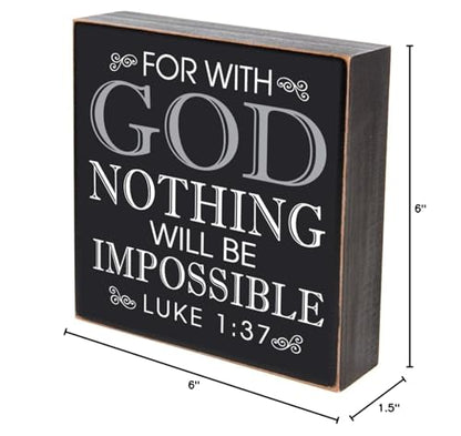 LifeSong Milestones for with God Nothing Will Be Impossible Wedding for Couple, House Warming Gift Ideas for Mr. and Mrs. Shadow Box 6"x6" (for with God)