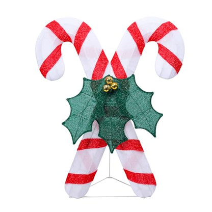 4 FT Lighted Christmas Candy Cane, Pre‑Lit Outdoor Yard Decor - size: 35.04''*29.53''