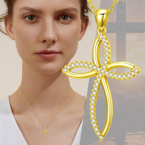 KQ&TTENG 14k Gold Plated Four Leaf Clover Necklace Irish Jewelry Wedding Anniversary Birthday Gifts for Women Wife Mom Girlfriend - color: A04