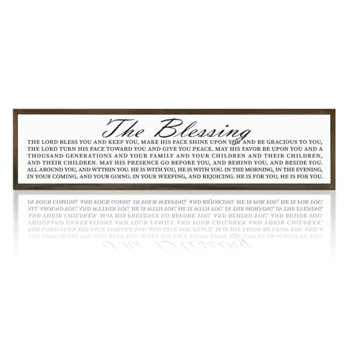 Christian Wall Decor Signs, Religious Wood Sign, Farmhouse Christian Home Church Decor, Decorative Wooden Plaque, Inspirational Sign Gift, The Lord Bless You and Keep You Sign 17.8x4x1.2 inches - color: Religion Sign 34