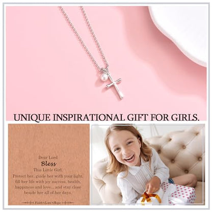Cross Necklace for Girls Kids Christian Catholic Religious Gifts - color: Cross Necklace for Girls