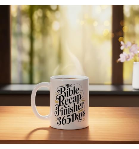 The Bible Recap Finisher 365 Days Funny Jesus Youth Ceramic Mug, White - color: White, size: 11 Ounces
