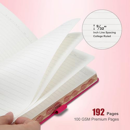 Comix Pretty Lined Journal for Women, 192 Pages, 100GSM Paper, 5.5" x 8.3" - color: Red