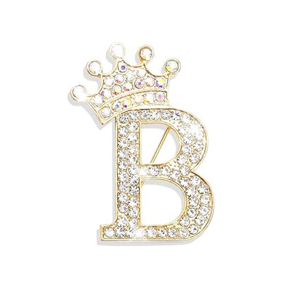 Brooches and Pins for Women A-Z Letter Rhinestone Brooch Pin Jewelry Gifts - color: A1