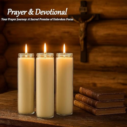 12 PCS White Candles in Glass, 2 Inch x 8 Inch Unscented Prayer Candle,Suitable for Various Occasions Such as: Memorials, Religious, Catholicism, Churches, Altars, Vigils, etc.