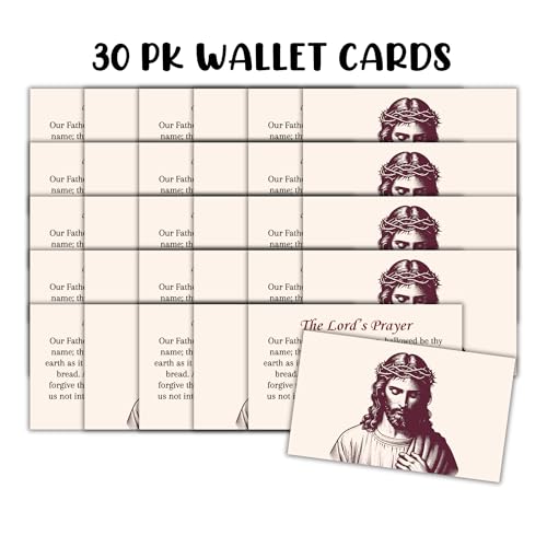 The Lord’s Prayer Wallet Card 30pk 2x3.5” Book Mark Christian Scripture Praying Encouragement Modern Minimalist Matthew 6:9 Disciples Bible Verse