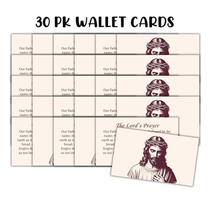 The Lord’s Prayer Wallet Card 30pk 2x3.5” Book Mark Christian Scripture Praying Encouragement Modern Minimalist Matthew 6:9 Disciples Bible Verse