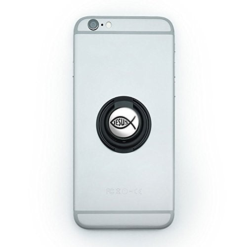 Mobile Smart Phone Finger Ring Grip Holder, Ichthus Fish Christian Jesus - color: Ichthus Fish Christian Jesus