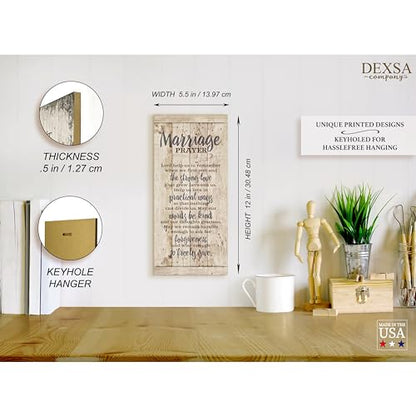 Marriage Prayer and Lord's Prayer Wall Decor Set By Dexsa 5.5 x 12 Wood Plaques
