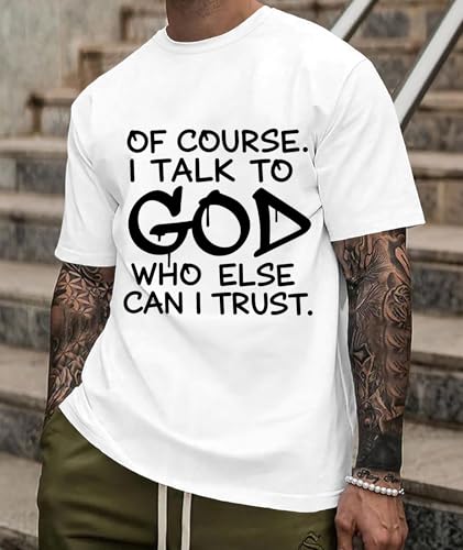 KESIHAN Christian Shirts for Men Jesus Fear God Faith Graphic Tee - color: White-3, size: Large