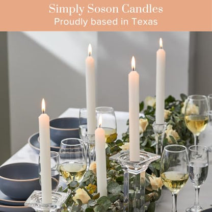 Simply Soson White Taper Candles 10 Inch, Unscented Dripless, 8 Pack - color: White, style: Traditional