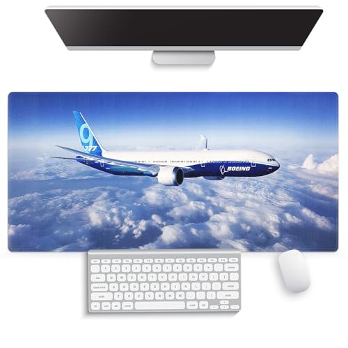 Commercial Jet Large Mouse Pad, Airplane for Boeing 777 Lover Desk Mat - color: Boeing 777