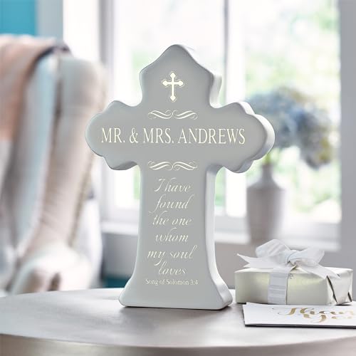 Let's Make Memories Personalized We’re Married Light-Up Cross - Wedding Prayer For Newlyweds - style: My Soul Loves