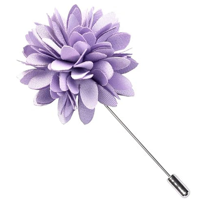 Branduce 3.15"（8cm） Mens Tie and Lapel Pin Solid Necktie Handkerchief Tie Clip Set for Men - color: Lavender