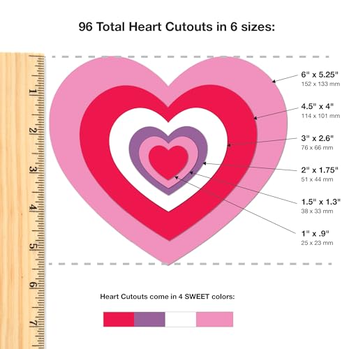 Cross Heart Fish Cutouts, Bright Colors, 232 Piece
