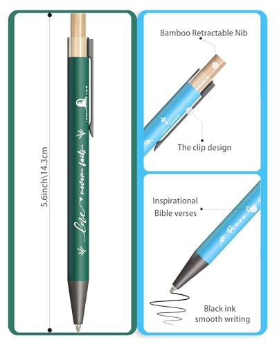 Bible Verse Pens Ballpoint Smooth Writing Retractable Pens for Men Women Christian Gifts Inspirational Pen for School Office Church Supplies 10-Pack