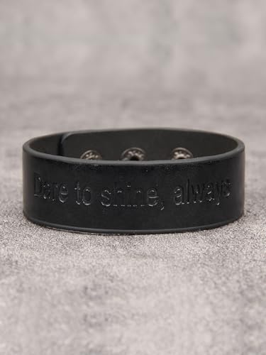 GelConnie Leather Cuff Bracelet Punk Braided Bracelets Rock Leather Wristbands Faux Mens Leather Bracelet Gothic Viking Bangle Adjustable Wrap Bracelet for Women,Men - color: Black Engraved Leather Bracelet
