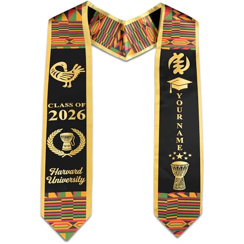 MDPrints Global Kente Graduation Sash 2026, Black Girl Magic Graduation Sash 2026, Class of 2026 Graduation Gift - color: Kente Dk08