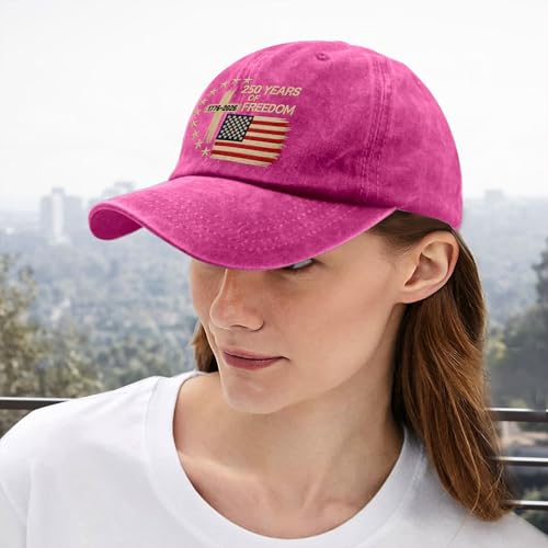 US 250 Years Freedoms 1776-2026 250th Birthday Embroidered Hats Garde Cap for Him - color: Us 250 Years Freedoms 1776-2026 250th Birthdayrose Red Color2
