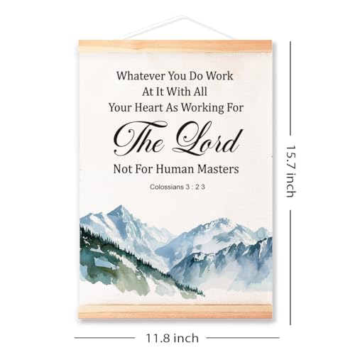 Ybqhd As Working For The Lord Poster Hanger, Christian Bible Verse Wall Art - color: Colossian 3:2 3