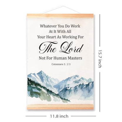 Ybqhd As Working For The Lord Poster Hanger, Christian Bible Verse Wall Art - color: Colossian 3:2 3