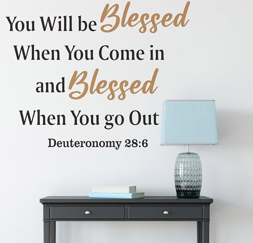Deuteronomy 28:6 Christian Wall Decal, Bible Verse Vinyl Wall Sticker